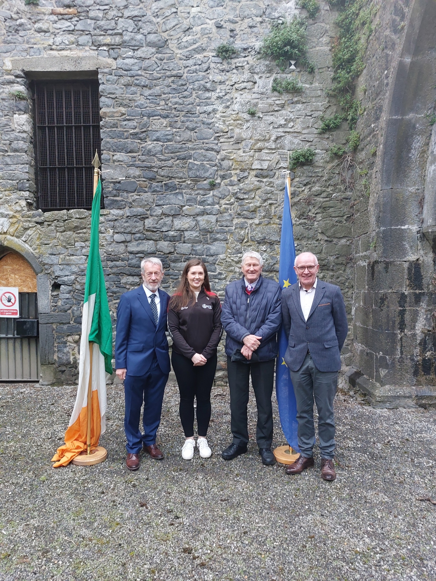 Pictured at the official launch of the Callan Heritage Trail were MEP Seán Kelly, Josephine O'Neill of Callan Macra, Joe Kennedy of Callan Heritage Society and Cllr Joe Lyons. The innovative heritage trail for the town was officially launched in the grounds of St Mary's Abbey, Green Street, last week. It guides people through the vibrant history of Callan, dating back to the 13th century.