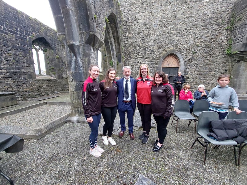 Members of Callan Macra, who were involved in the project, with MEP Seán Kelly