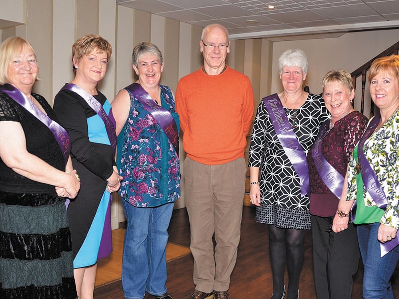 Members of the Kilrea Hospice Support Group who hosted A Night At The Races, Liz Jack, Antoinette Cushnahan, Sharon McCahon, Michael Diver, Tilly Faloon, Sheila Donnelly and Lorraine Platt