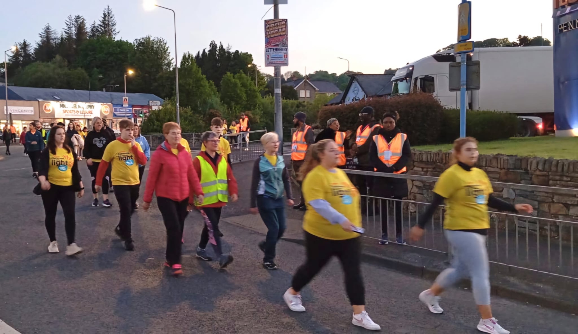Click on the arrows to go through the images Hundreds of people turned out for Darkness Into Light in Letterkenny in the early hours of Saturday. The annual fundraiser for suicide charity Pieta House was marked in several locations across Donegal. In Letterkenny, a large crowd gathered at the ATU Donegal campus as participants set off at 4.15am. The annual event, which is supported by Electric Ireland, raises crucial funds for self-harm, suicide prevention and awareness charity Pieta House. Darkness Into Light helps raise vital funds for Pieta’s lifesaving work which provides free, professional therapy for suicide prevention and bereavement services, alongside a free 24/7 Crisis Helpline. In 2023, over €4million was raised.