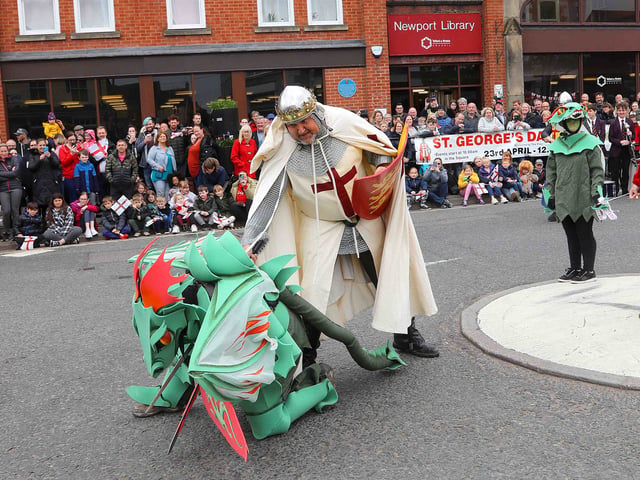 Crowds turned out to take part in the St George’s Day event in Newport, 2022.