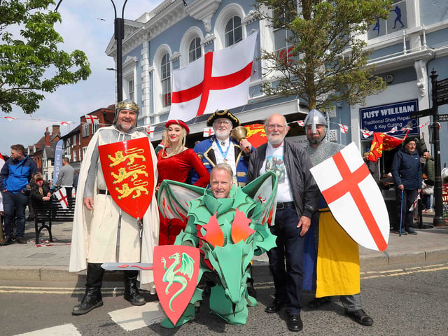 Crowds of people turned out to take part in the St George's Day event in Newport in 2022.