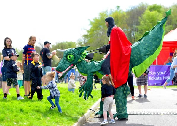 Telford Town Park, St Georges Day fun event, in 2018.