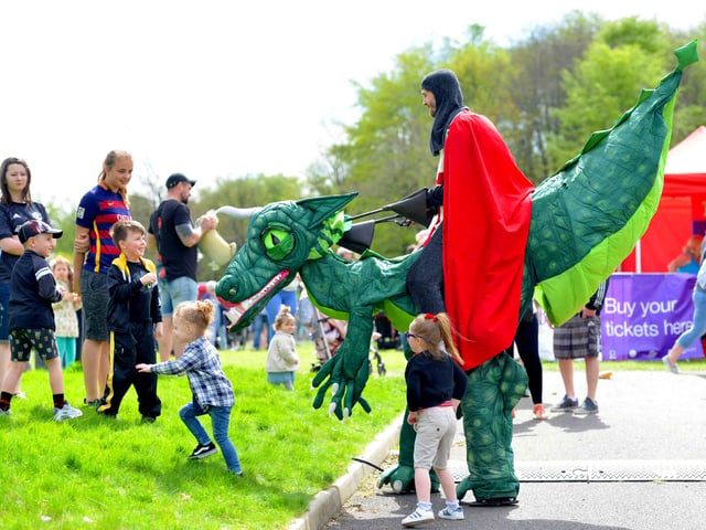 Telford Town Park, St Georges Day fun event, in 2018.