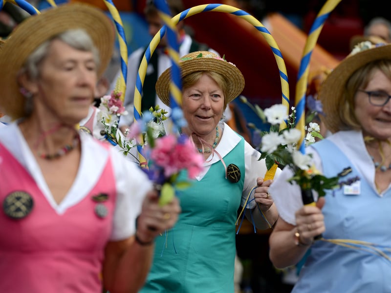 Bridgnorth Castle grounds, 2017. St George’s Day fun event, with Shrewsbury Morris performing.