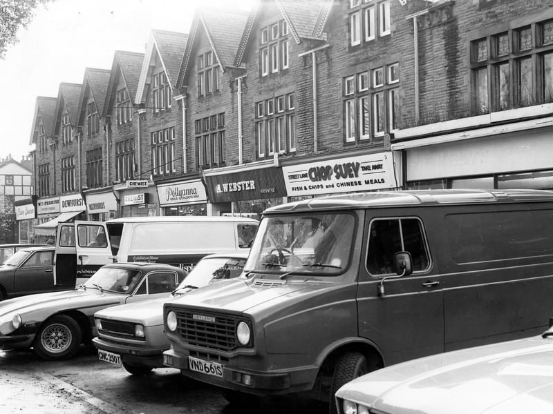 Street Lane, part of a parade of shops running between Shaftesbury Avenue and Sutherland Avenue in November 1979.