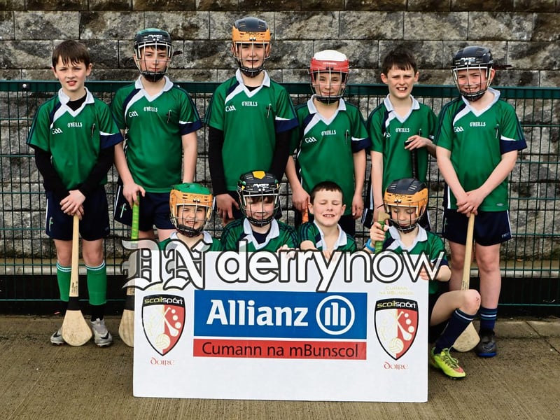 Good Shepherd hurling team who took part in the Allianz Cumann na mBunscol final held in the Shared Village outdoor pitches.
