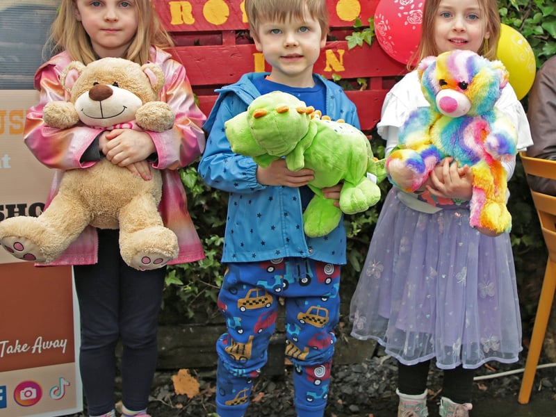 Caption: Leah and Callum Doris with Chloe Creegan at the Lisryan Teddy Bears Picnic which raised €1,100, and a further €600 plus was already raised and the money is still rolling in