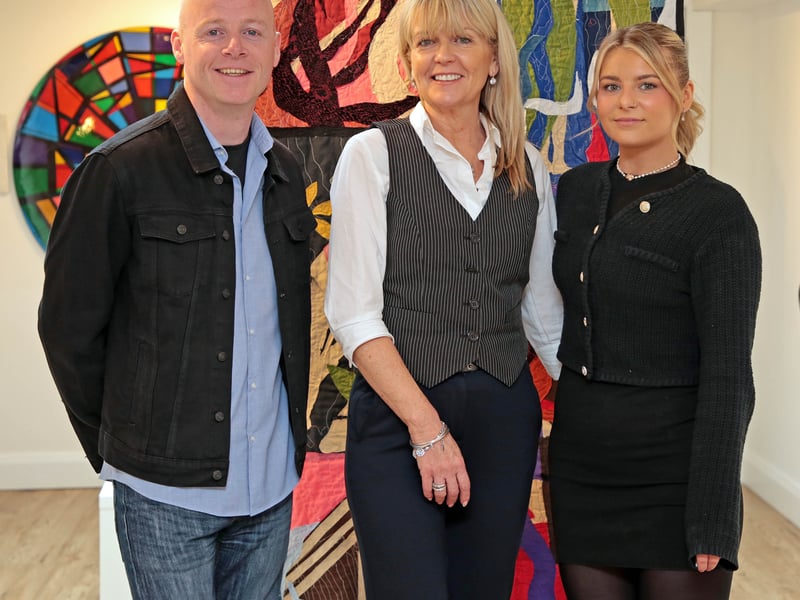 Caption: Darragh Coady with Marie and Anna Peters (proprietor) at Athena Fine Art Gallery & Café on Sunday, April 7