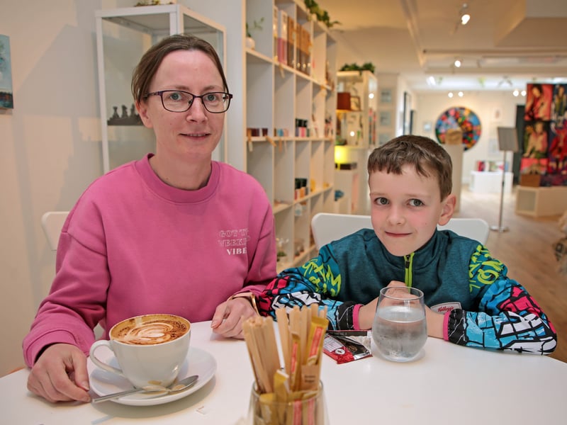 Caption: Imelda and Jake Kilmurray at Athena Fine Art Gallery & Café