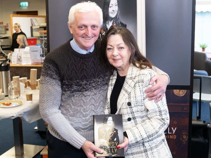Walter Barry from Lismore pictured with Irish singer, performer and author, Sandy Kelly, who discussed her autobiography, “In My Own Words” in Dungarvan Library as part of the Writers at Waterford Libraries series  - David Clynch