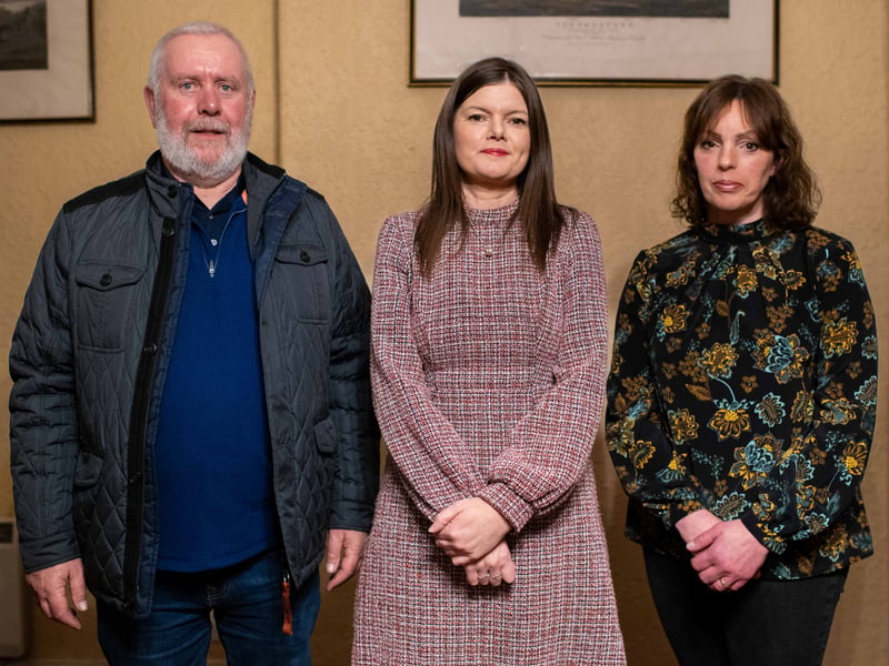 Kathleen Funchion TD (centre) with Sinn Féin’s Piltown district candidates Michael Wemyss and Natasha Newsome Drennan
