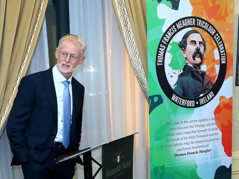 Eamonn McEneaney, Chairperson of the Thomas Francis Meagher Tricolour Celebrations committee speaking at the launch of this year's packed programme
