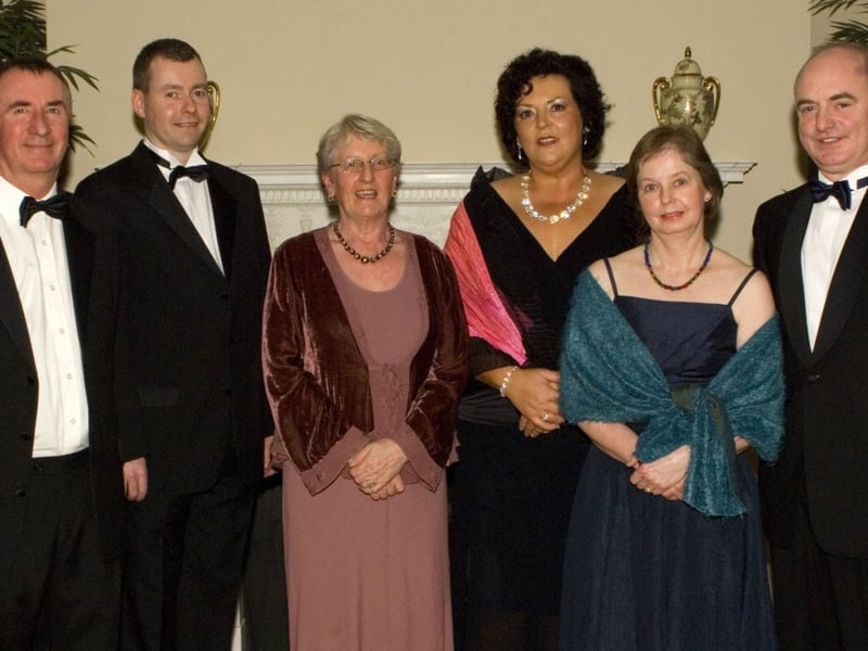 L/R: Stephen Verity, Peter Duggan, Marie Verity, Dr Katie Sweeney, Catherine and Peter Hynes. Pic: Michael McLaughlin