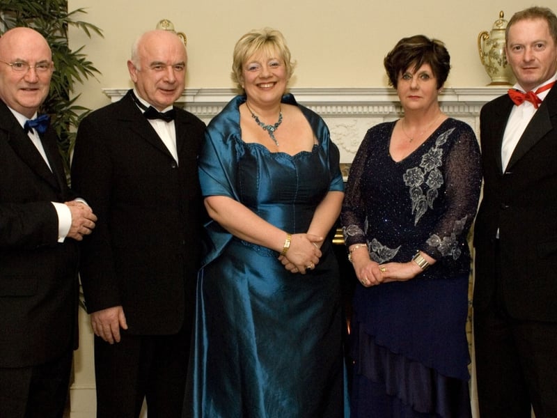 L/R: Tom Gillespie, Padraig Hughes, Cathaoirleach McGuire, Margaret Hughes and Bernard Hughes. Pic: Michael McLaughlin