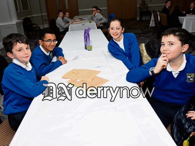 Chapel Road Primary School pupils taking part in the Waterside Credit Union Schools Quiz
