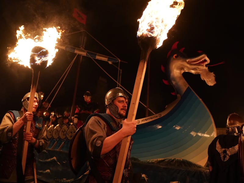 All good things come to an end and the galley was put to the torch after a fiery procession.