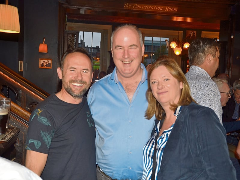 Caption: Enda Conefrey, Eamon O'Flaherty and Audrey Kilgallon at the grand opening of J.R Mahon's