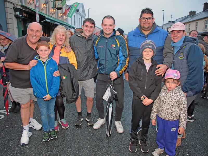 Caption: Paddy, James and Paddy McCann. Patricia Heffernan, Robert Gorman, James, Lilly and Shannon Hussey, Adnan O Moráin Picture: Shelley Corcoran