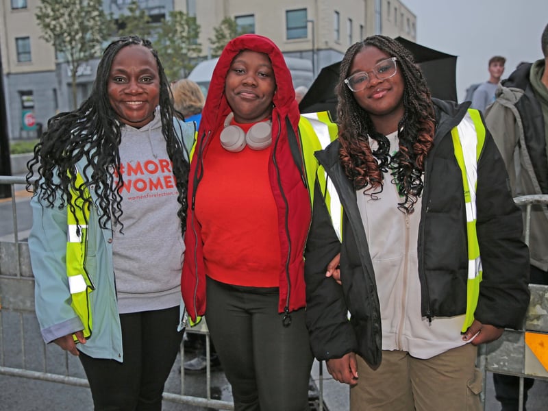 Caption: Uruemu, Alexandra and Roqeebah Adejinmi Picture: Shelley Corcoran