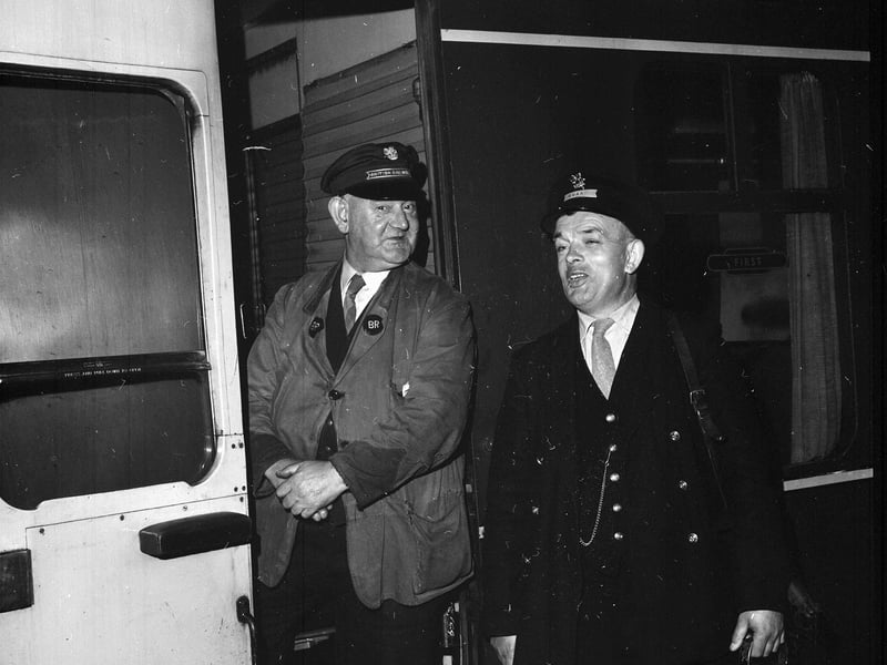 Malcolm Robertson, the driver, boards the last train to Musselburgh, in 1964