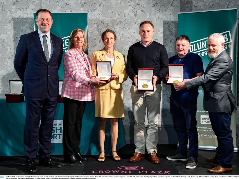 MARCH 2023 John Jacob from Carlow Muay Thai, Carlow presented with medal at the Volunteers in Sport Awards held in The Crowne Plaza in Blanchardstown, Dublin.