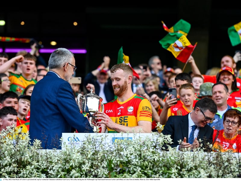 MAY 2023 Carlow win the Joe McDonagh Cup Final match against Offaly at Croke Park in Dublin.
