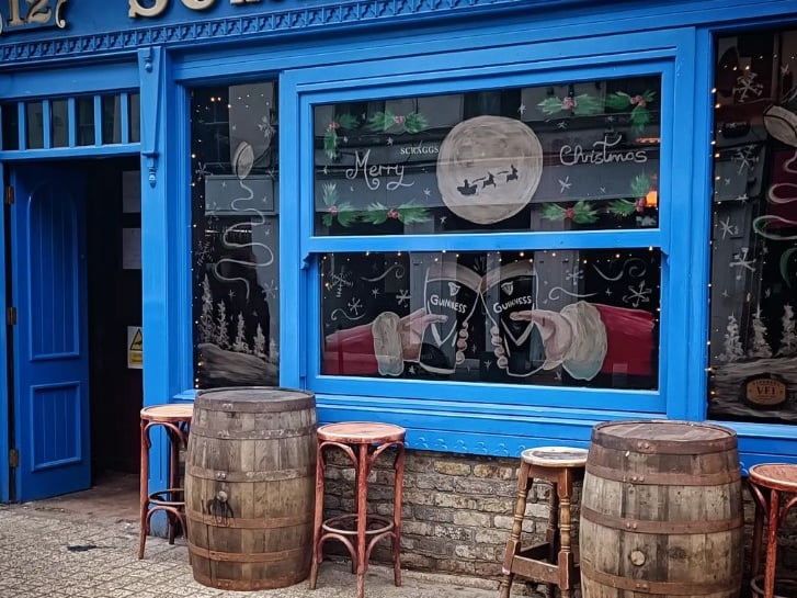 10. Scraggs Alley Check out the Christmas window painting done by Hannah Murphy. RULE: No names - you can't call anyone by their name or nickname in this pub Photo: Scraggs Alley (Instagram)