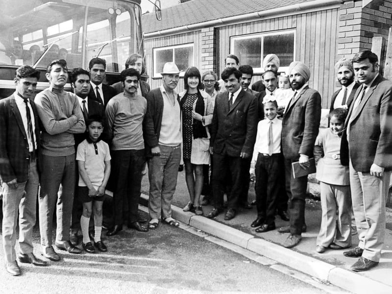 Wellington (believed), August 1971: A group pictured ahead of a trip to Chester Zoo. At the centre, wearing a hat, is Wellington war veteran and peace campaigner, George Evans.