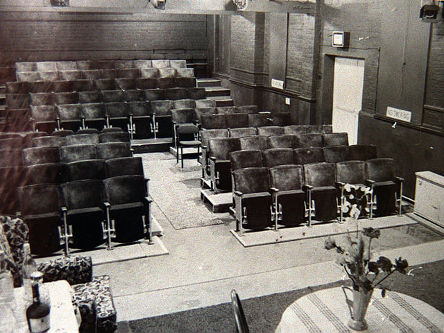 The Belfrey Theatre, Wellington, as it looked when it first opened. It was a conversion from the Prince's Street School, Wellington, and officially opened on October 7, 1971, with an old time music hall in Victorian costume.
Also sometimes spelt Belfry Theatre, Wellington.