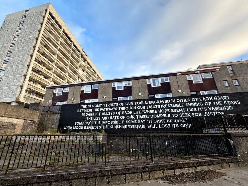 Aberdeen-based Lithuanian artist V2k’s work can already be found all across Aberdeen, but for Nuart 2026 he created this sprawling piece on a wall opposite Gilmcomstoun School whose pupils watched while he worked.