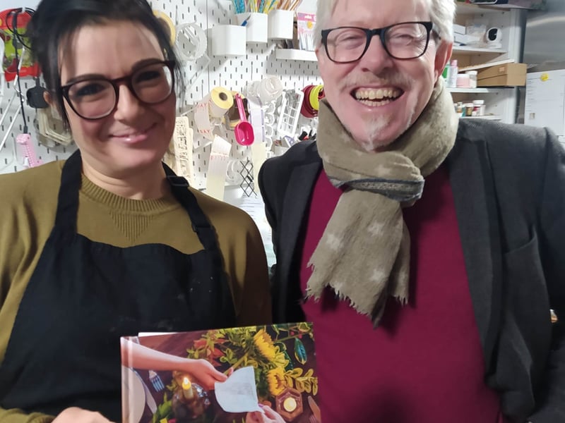 Liliana Cachia, owner of Sweet Baking Mama, Carlow town & Vincent Woods. Liliana features in the book, 'Generations - A County Carlow Story of Family and Food'