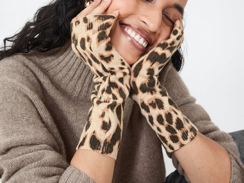 Hush Cashmere Leopard Wristwarmers, £39