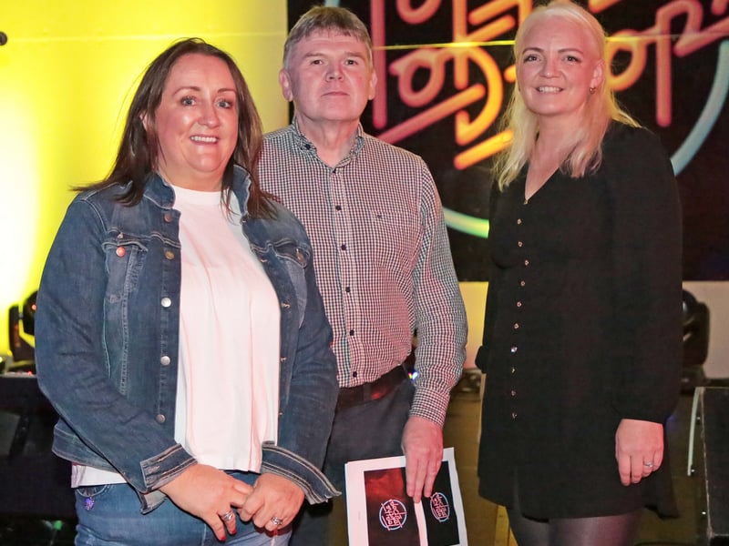Caption: Drumlish Community Association fundraising committee hosted a Top of the Pops extravaganza at Drumlish Community Centre on Thursday, Friday and Saturday, November 16, 17 & 18 and pictured Edel Murray, Mel Crowe and Siobhán O'Neill Picture: Shelley Corcoran