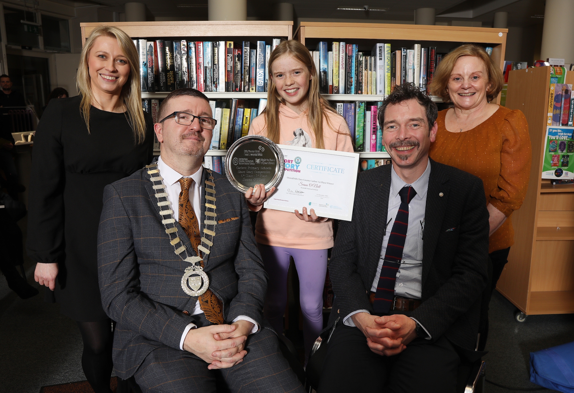 6th Class 1st Place             Seana O'Neill - Myshall NS Together, Carlow County Council’s Local Enterprise Office and Carlow County Library held their first Right to Read Primary School Short Story Competition.  The short story competition invited fifth and sixth class students to write about their favourite local business and what career they would like to have in the future and why. In total, seventeen schools across Carlow participated in the short story competition: Scoil Mhuire Lourdes Tullow, St Columba’s National School Tullow, Bennekerry National School, St. Joseph’s National School Hacketstown, Leighlinbridge National School, Myshall National School, Carlow National School, Scoil Mhuire gan Smál Green Lane Carlow, St Patrick’s National School Rathvilly, Ballinabranna National School, Ballon National School, St Brigid’s National School Muine Bheag, St. Brigid’s National School Clonegal, Tinryland National School Carlow, Scoil Molaise Old Leighlin, Rathoe National School and St Brigid’s National School Grange. Two-hundred and ninety-two applications entered while twenty-six were shortlisted. Each shortlist received a Certificate of and €20.00 Love Carlow Voucher. The three overall winners from fifth class and three overall winners from sixth class were presented with a Love Carlow voucher. The first prize winner received a €200 Love Carlow voucher, the second prize winner was awarded a €150 Love Carlow voucher, and the third prize winner received a €100 Love Carlow voucher. The sixth class winners:           6th Class 1st Place             Seana O'Neill - Myshall NS 6th Class 2nd Place            Kate Butler - Hacketstown NS 6th Class 3rd Place             James Broughan - St Bridget's NS Muinebheag   The fifth class winners:             5th Class 1st Place             Orlaith Keating - Myshall NS 5th Class 2nd Place            Charlie Carter - Ballinabranna NS 5th Class