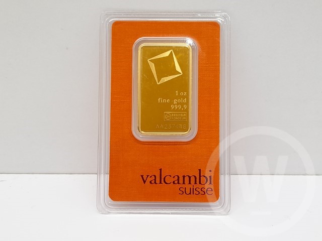 Valcambi, 1 Ounce Gold Bar, Fineness: 999.9, Serial: AA237448