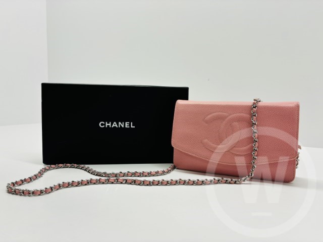 Chanel, Caviar Timeless Wallet On Chain, Colour: Pink, Box: Yes, Dust Cover: Yes