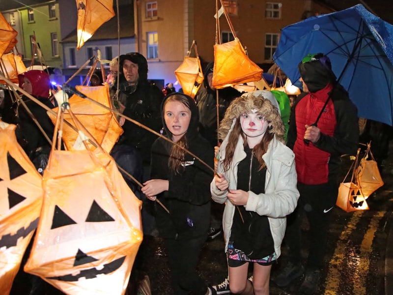 Caption: The Dead of Night Festival Parade through the streets of Longford town was a huge success on Halloween despite the inclement weather 
