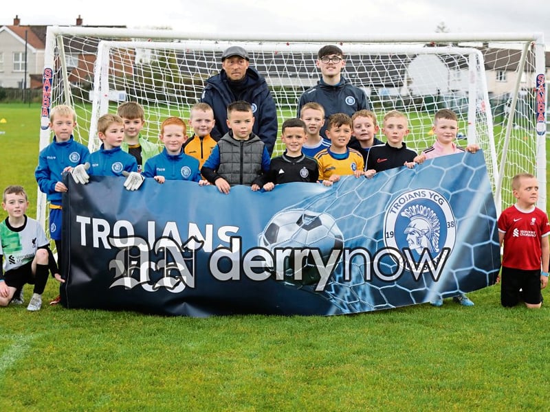 2015s group with coaches Pete Seal and Gerard McGinley at the Trojans YCG Halloween Soccer Camp. (Photos - Tom Heaney, nwpresspics)