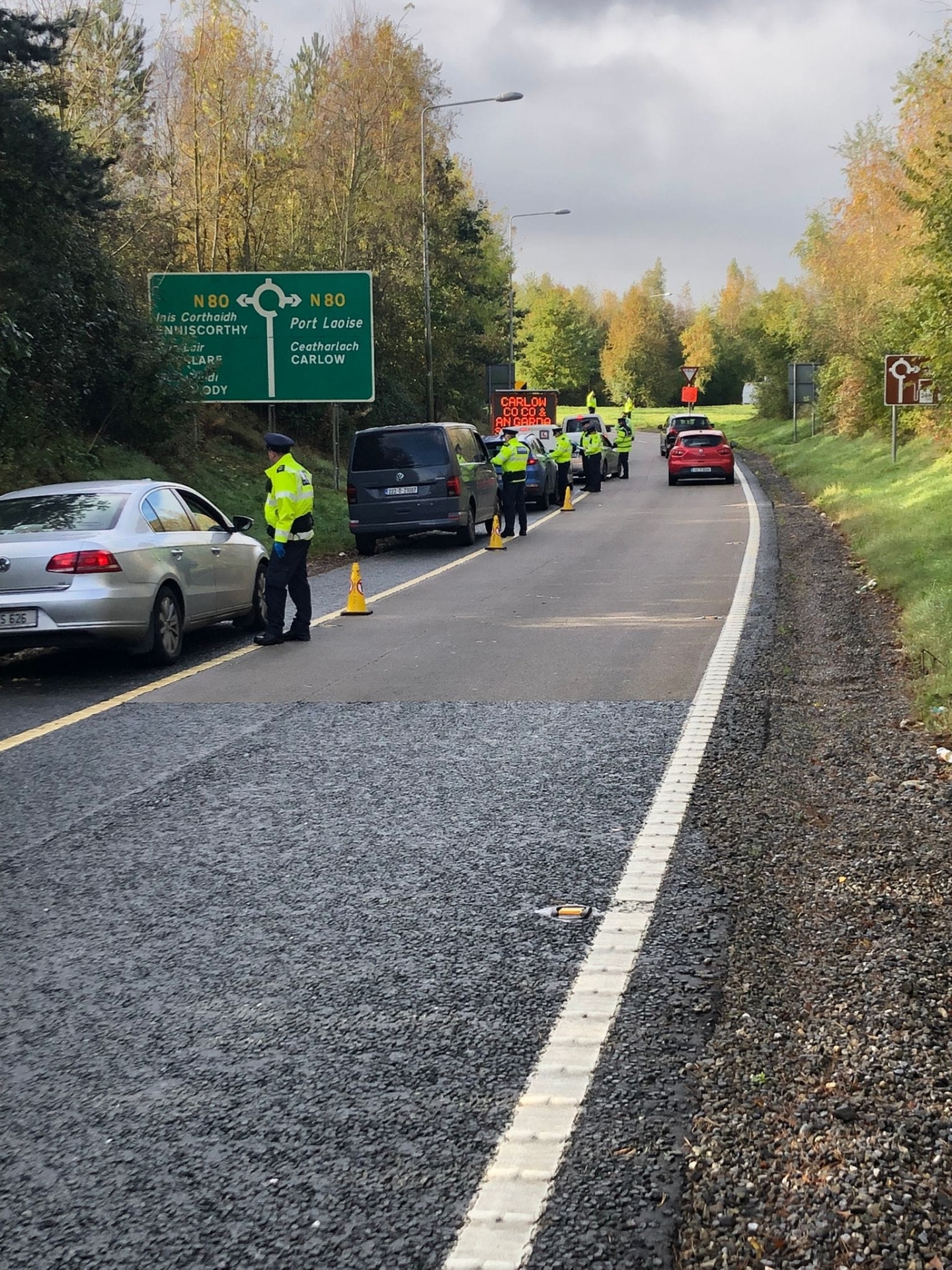 Carlow Superintendent Anthony Farrell said "Road safety is a key part of our public safety messaging. Everything we do is focused around keeping people safe. Never is that more important than on our roads. There has been four road traffic fatalities in County Carlow this year so far. This is an alarming trend that not only causes serious concerns for An Garda Síochána but also can have major impacts on villages, towns and communities. Driver responsibility is key. It is clear drink and drug driving negatively impact driver behaviour. Please think twice before getting behind the wheel when under the influence."
