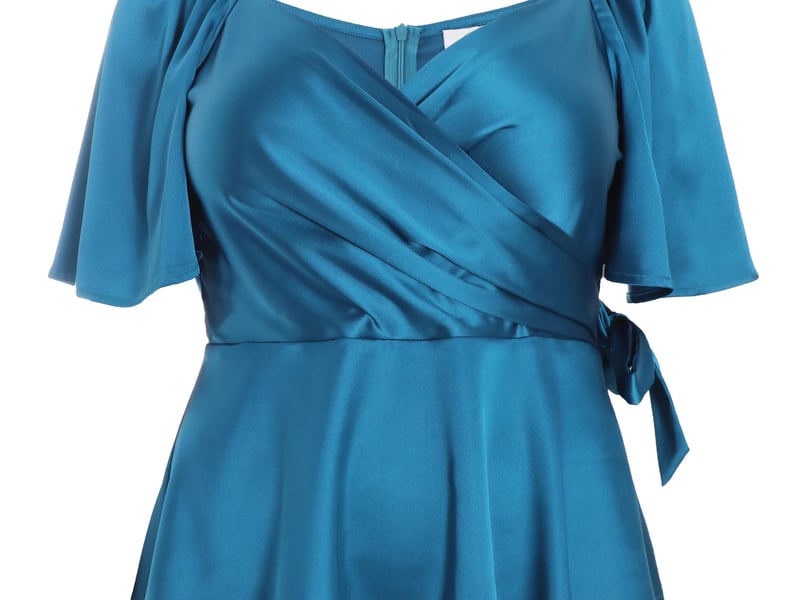 Yours Sequin Rainbow Velvet Sweetheart Peplum Top Black, £55; V by Very Curve Pu Pocket Trouser Black, £30, Very