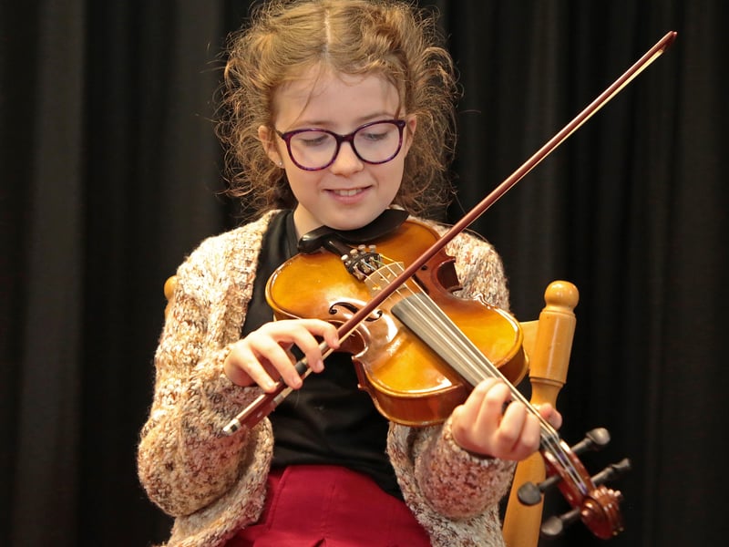 Caption: Saoirse Collins performing at the Padraic Colum Gathering event on Saturday last in Colmcille Community Centre