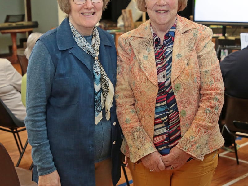Caption: Nancy Carr and Patricia Macken in Colmcille Community Centre last Saturday for the Padraic Colum Gathering, an annual event honouring one of Longford's great writers