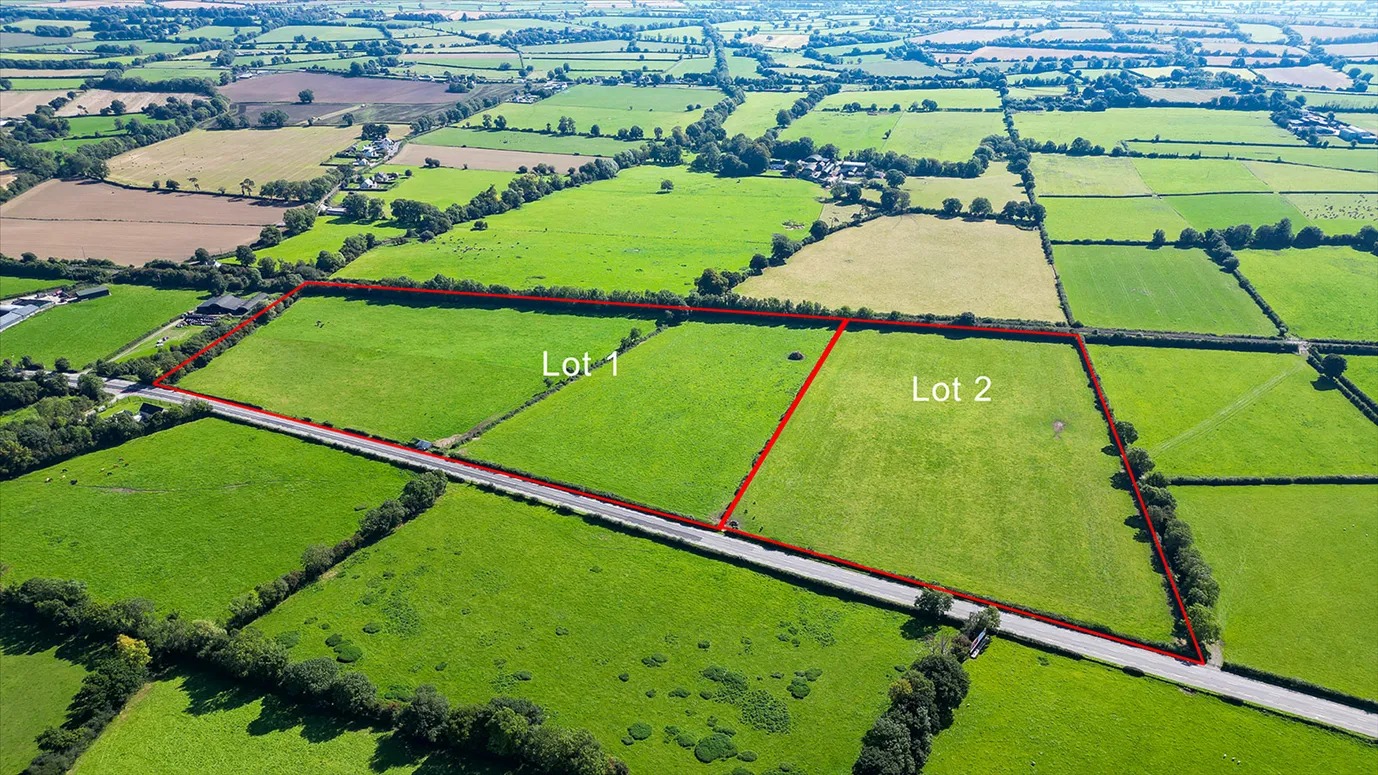 A prime parcel of land with extensive road frontage close to the village of Paulstown is coming under the hammer soon. The said lands are located at Garryduff, Paulstown, Co. Kilkenny - just across the Carlow border. Garryduff is a rural townsland and the lands are sited fronting onto the old Kilkenny/Carlow Road in a prime location, just 2km from Paulstown village but within very easy access to the M9 motorway which is 2km away, Kilkenny, Carlow and all routes and arteries are in easy distance. The lands will be sold in one or two lots, as follows: Lot 1 – c.8.24 hectares (c. 20.36 acres) of prime lands laid out in two fields and all in grass with water laid on and extensive road frontage. The property includes an old stone dwelling house which may suggest some potential to develop, subject to the necessary planning consent. Lot 2 – c. 4.95 hectares (c. 12.23 acres) of roadside field. This is a prime roadside field in one rectangle with good frontage onto the road. Planning permission was previously granted to a family member under planning reference P16/692 . A good planning history must suggest great potential to develop, subject to the necessary planning consents. Lot 3 – The Entire AUCTION: OCTOBER 19, 2023 AT 3PM IN THE CLUBHOUSE HOTEL, PATRICK STREET, KILKENNY