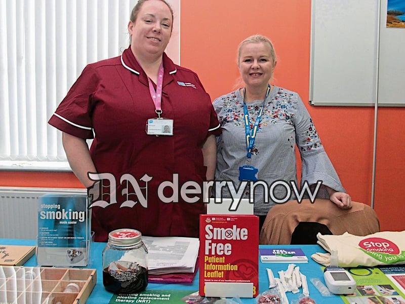 Rona Farrell, Smokers Cessation Health Specialist and Danielle McCabe, Smokers Cessation co-ordinator lead specialist nurse pictured at Skeoge Community hub. (Photos - Deirdre Heaney, nwpresspics)