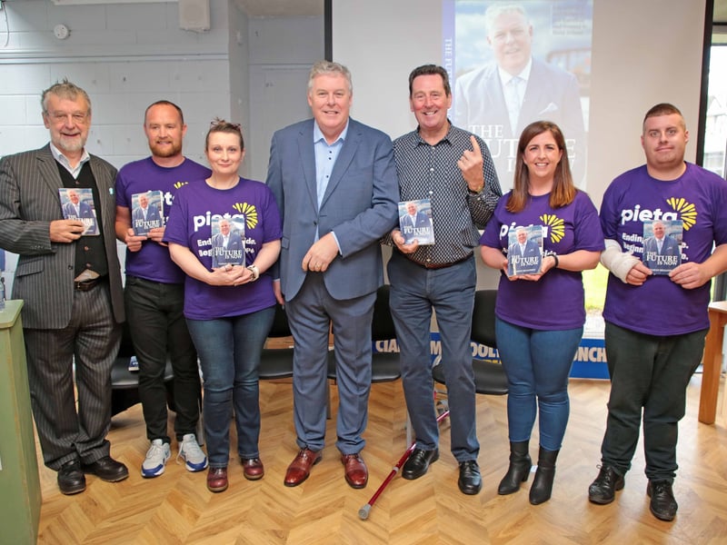 Mullooly sets pulses racing at Longford launch of new book ‘The Future is Now’ WATCH: Ciaran Mullooly talks Longford, RTE scandal and new book at Ploughing 2023 PICTURES | Plenty of talking and walking in Granard at County Longford Green Ribbon walk PICTURES: Unique mansion with best view in Longford comes with hefty price tag Caption: Thomas Delaney, Francesca Pawezczyk, Karen Lennon and James Quinn, representing Pieta, pictured with Michael Harding, Ciaran and Mullooly and Mick Flavin at the launch of Ciaran's third book 'The Future is Now - Life after RTE and stories of just transition and renewal in rural Ireland' last Saturday afternoon in Longford library Picture: Shelley Corcoran 