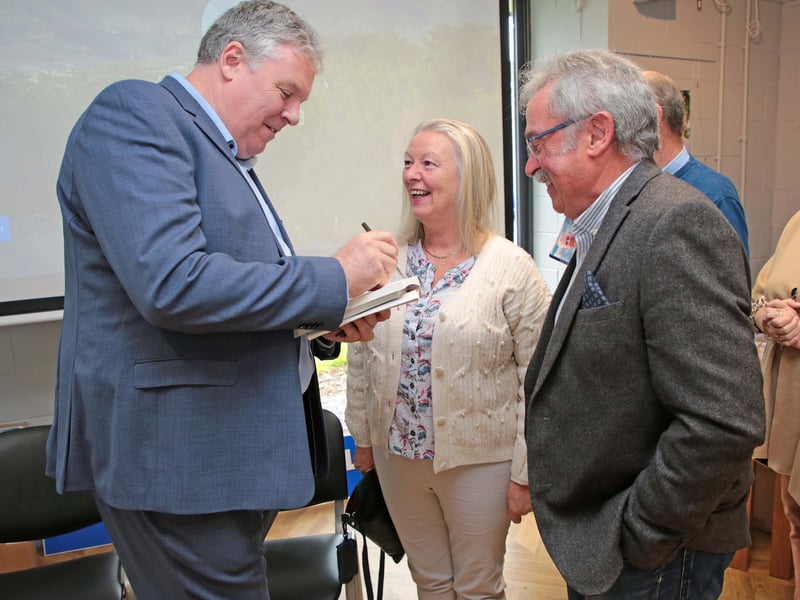 Caption: Ciaran Mullooly, Hugo and Ita Briody at the launch of 'The Future is Now’ Picture: Shelley Corcoran