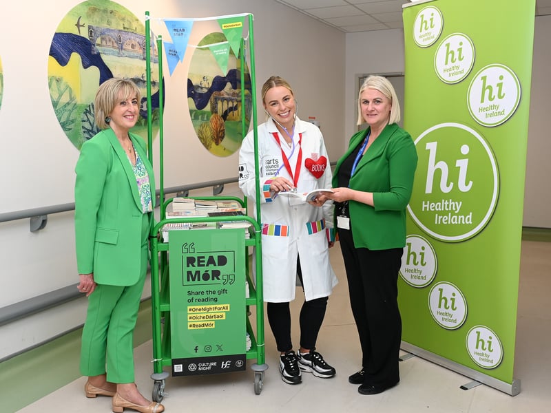 Sarah McCormack HSE National Lead for Healthy Ireland, Hannah McKeever and Niamh Lacey (General Manager, St Luke's Hospital) PICTURE Vicky Comerford
