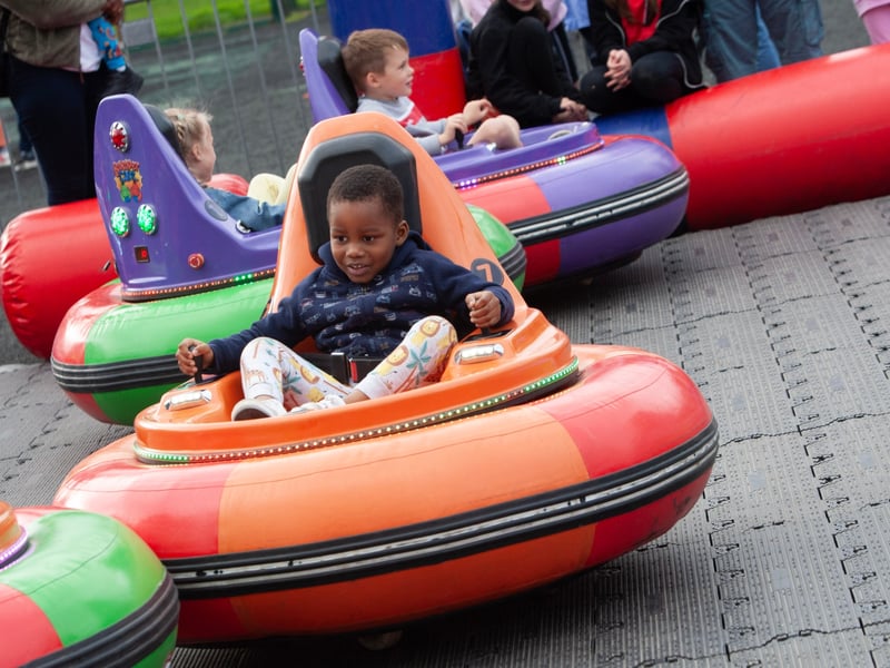 Three years-old Mura David showing off his driving skills at Bull Park.