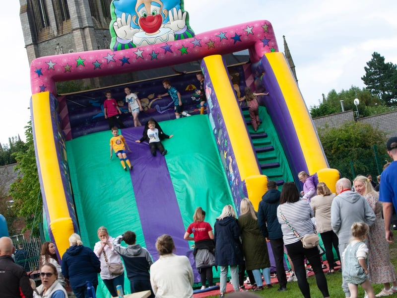 Children enjoying one of the many activities available at Bull Park during Tuesday's Feile 23 event.